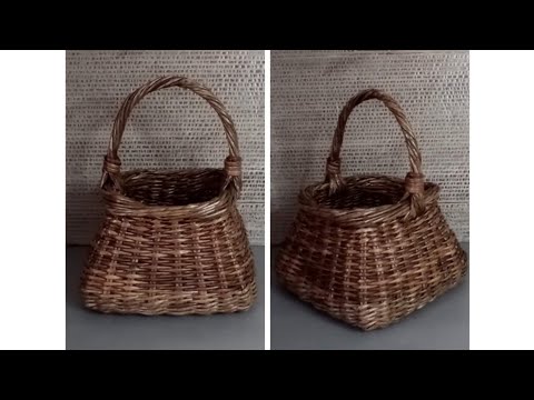 Видео: МК. Корзина квадратная из бумажной лозы. #4.