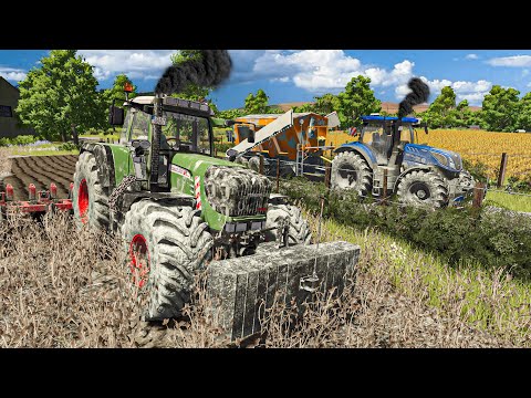 Видео: Fendt 930 Работа в грязном поле после распространения извести | Farming Simulator 25