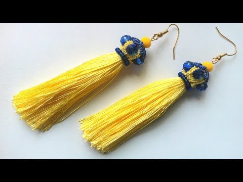 Видео: Cерьги кисточки фриволите иглой, анкарс. МК для начинающих. DIY Earrings tassels frivolite needle