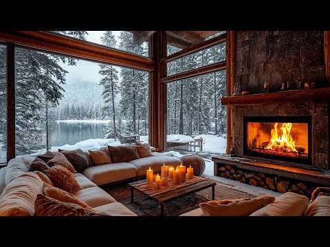 Видео: Снежное зимнее утро в уютной квартире с теплым камином ❄️ Фортепианная музыка для работы и учебы