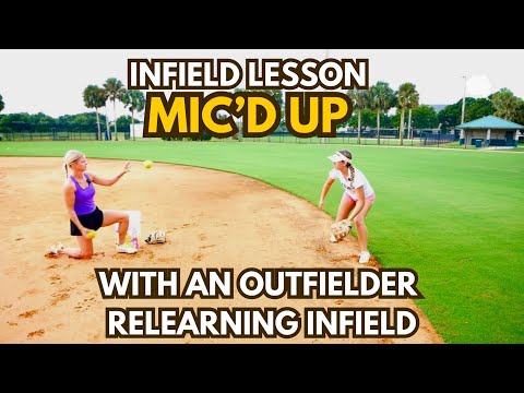Видео: Урок игры в инфилде, записанный на микрофоне, с аутфилдером, который заново осваивает игру в инфилде