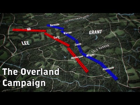 Видео: От Глуши до Колд-Харбора, сухопутная кампания Гранта: анимированная карта битвы