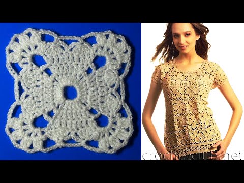 Видео: Кофточка крючком из мотивов. МК.(средний уровень сложности)(1 ч. из 2).