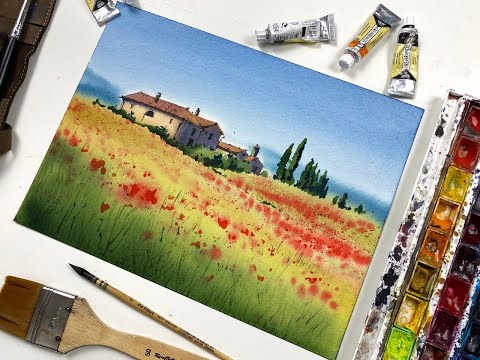 Видео: «Красные маки», мастер-класс по акварельной живописи