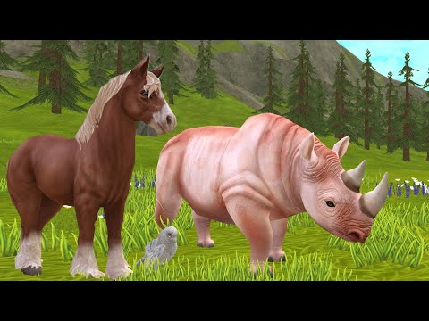 Видео: Побеждаем 4 НОСОРОГА разными животными в WildCraft