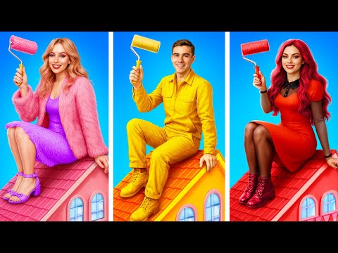 Видео: Девушка День vs девушка Ночь! Строим домики одного цвета!