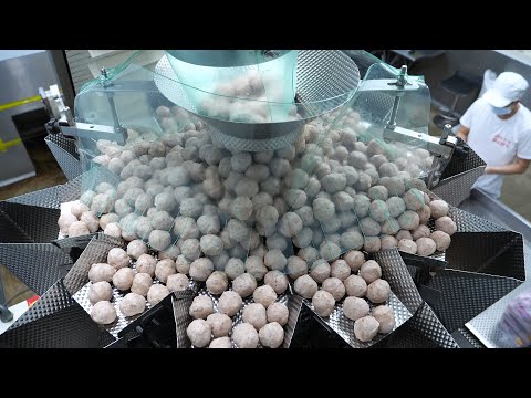 Видео: Тайваньский завод по массовому производству свиных фрикаделек / Тайваньская кухня