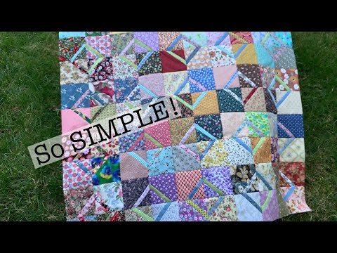 Видео: Такое простое одеяло! — 5-дюймовые квадраты и 1-дюймовые полоски — сделайте его сегодня