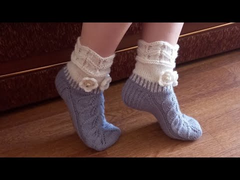 Видео: АЖУРНЫЕ НОСКИ СПИЦАМИ, РАЗМЕР 35-36 / ПОДРОБНЫЙ МАСТЕР КЛАСС / 2 часть