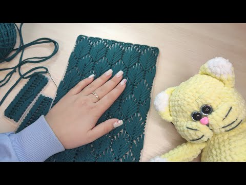 Видео: Узор на пластиковой канве "пальмовый листок" #mimi.toys.#сумка#канва#шнур