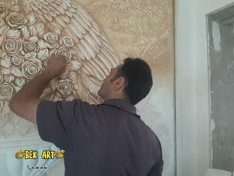 Видео: барельеф на стене самые красивые павлин гризал свет мастер-класс(BEK ARTdan tovus)