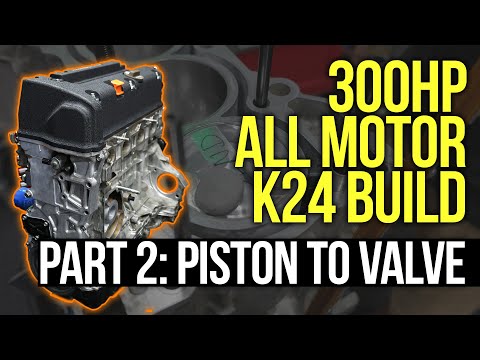 Видео: Сборка двигателя K24: Часть 2 — Зазор между поршнем и клапаном (плюс ограничительные штифты VTC)