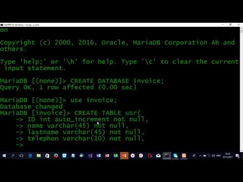 Видео: Создание базы данных MY SQL