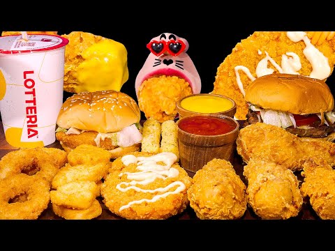 Видео: Бургер с креветками от Lotteria Hanwoo, джипай, жареная курица! 🍔 ASMR Mukbang Eating Show :)