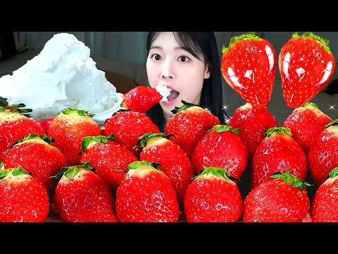 Видео: Огромная клубника Kings Berry🍓 во взбитых сливках! Тангулу Асмр Мукбанг.