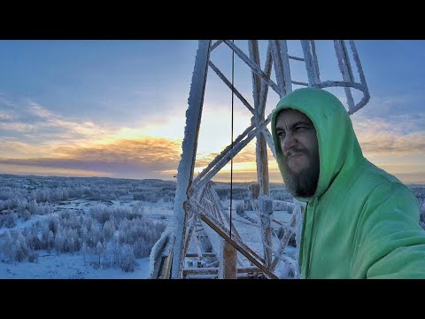 Видео: На кране в мороз. Замерзло всё.