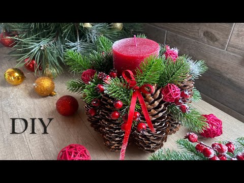 Видео: Необычная идея для новогоднего декора из еловых шишек | DIY