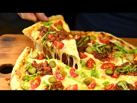 Видео: Уникальный рецепт! Пицца с изобилием сыра и вкусом чизбургера! Ты точно захочешь попробовать!