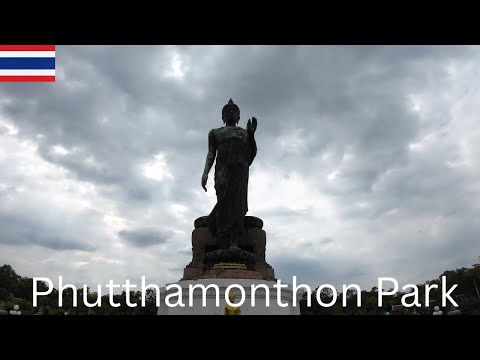 Видео: Прогулка по парку Пхуттамонгтон | Спокойный буддийский парк недалеко от Бангкока Phutthamonthon Park