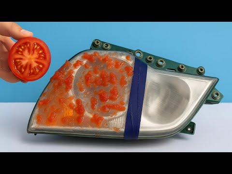 Видео: Автовладельцы ОБОЖАЮТ этот трюк! Восстановите старые фары всего за 1 минуту с помощью ПОМИДОРА! 😱