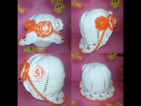 Видео: Вяжем шляпку для малышки ( knit hat on girl)