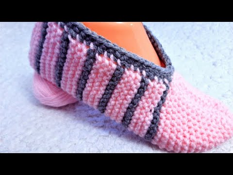 Видео: Мастер класс САМЫЕ ПРОСТЫЕ следки-тапочки спицами. Для начинающих