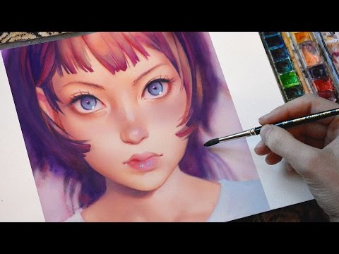 Видео: Цифровое искусство акварелью -  Gyoushi по Ilya Kuvshinov