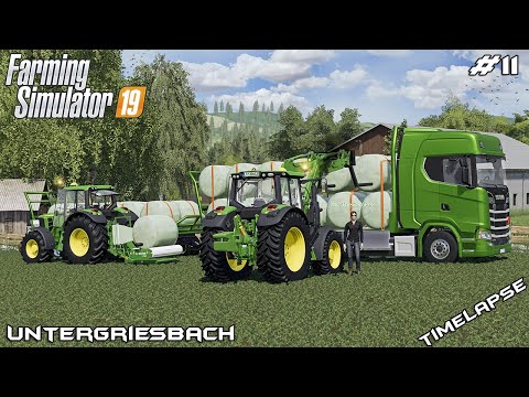 Видео: Изготовление тюков клевера с MrsTheCamPeR | Животные в Унтергрисбахе | Farming Simulator 19 | Эпи...