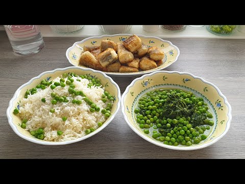 Видео: Рыба!Рис !Шпинат!Горошек!На Чистый четверг!