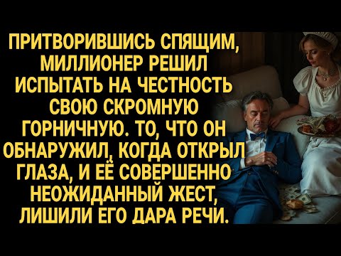 Видео: Душевно! Притворился спящим, чтобы проверить горничную. Её жест, когда он открыл глаза, поразил его.