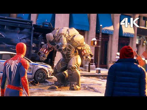 Видео: Человек Паук Майлз Моралес VS Носорог - Fight Scene - Spider-Man: Miles Morales (2020) Movie Clip 4K