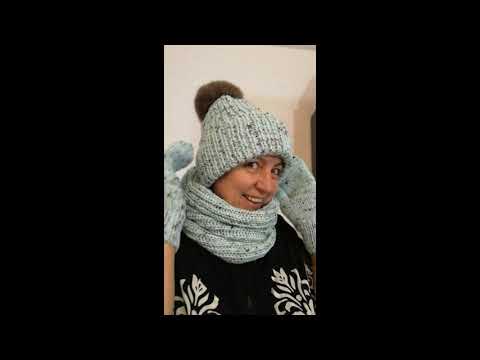 Видео: Комплект: шапка, снуд и варежки. Вяжем варежки