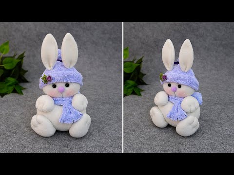 Видео: 🐰Милый зайчик в шапке❄️Без выкройки, без швейной машинки🎄Символ 2023