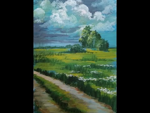 Видео: КАК НАРИСОВАТЬ НЕБО ПЕРЕД ГРОЗОЙ с помощью 5 цветов.