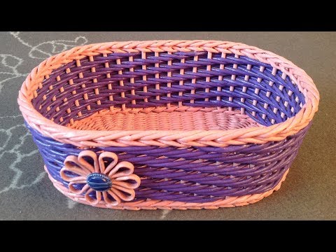 Видео: #1095 Мастер-класс c Ниной Корзинка из газет Woven basket from newspaper ENGLISH SUBTITLES