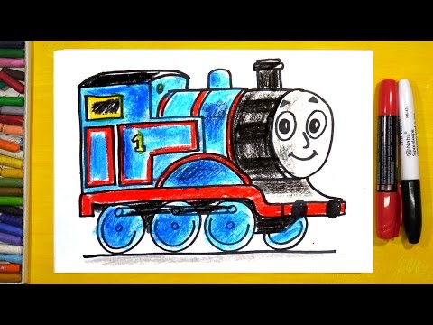 Видео: Как нарисовать Паровозик ТОМАС / из мультика ТОМАС и его друзья / Уроки рисования