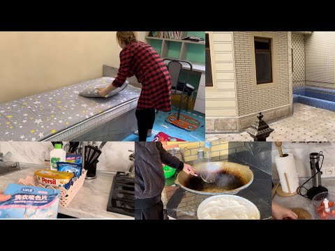 Видео: Кунлик Влог! Ховлимиз! Яна уборка! Турмуш уртогимдан маззали овкат!