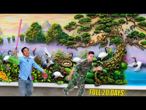 Видео: Удивительно ! 20 дней, чтобы сделать ручную цементную рельефную картину для отца моей возлюбленной