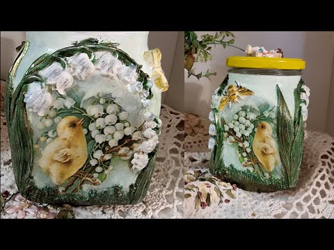 Видео: Декор баночки.Декупаж.Ручная работа. Decor jars.Decoupage.Handmade.