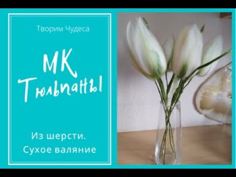 Видео: Мастер-класс Тюльпаны из шерсти. сухое валяние