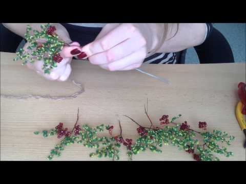 Видео: СБОРКА ДЕРЕВА ИЗ БИСЕРА. Осенняя рябина.  Часть 2/2. Autumn tree out of beads.