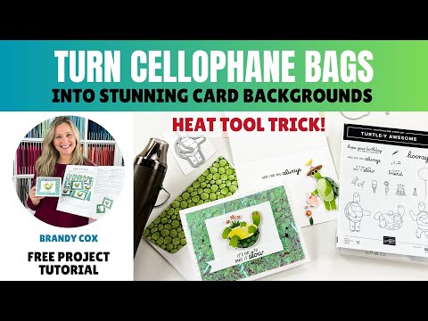 Видео: Как превратить целлофановые пакеты в потрясающий фон для открытки (трюк с термоинструментом).