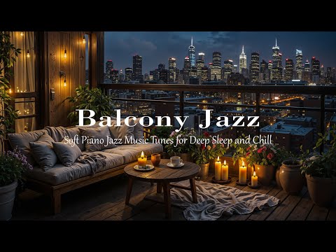Видео: Уютный ночной джаз на балконе | Нежный фортепианный джаз и мерцание свечей для учёбы