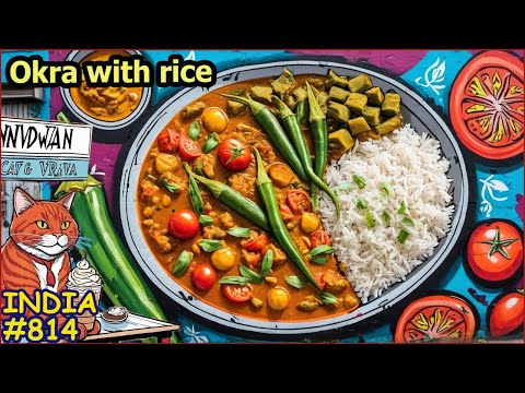 Видео: Индийская Еда Готовим Кари из Окры и помидоров с рисом. Индия Вриндаван