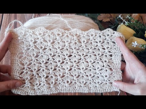 Видео: 🙋‍♀️Используем АЖУРНЫЙ узор для вязания пуловера, туники, топа, палантина КРЮЧКОМ.💕 (N 165)