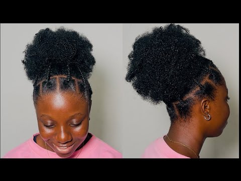 Видео: Как сделать объемную афро-прическу с короткими натуральными волосами 4c | короткая стрижка