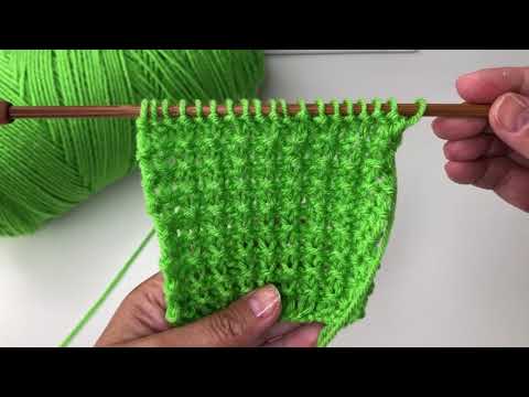 Видео: № 92  Простой узор из изнаночных и лицевых петель / Мастер-Класс / Для начинающих / Узор #60