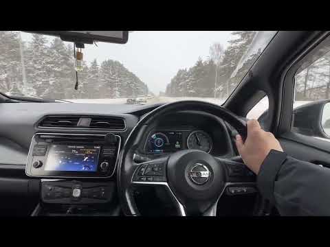 Видео: Nissan Leaf трасса зима￼