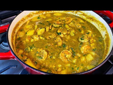 Видео: Чанна и алу с креветками | CaribbeanPot.com