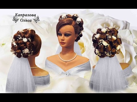 Видео: Свадебная прическа с цветами wedding hairstyle with flowers. hairstyle for bride gaya rambut